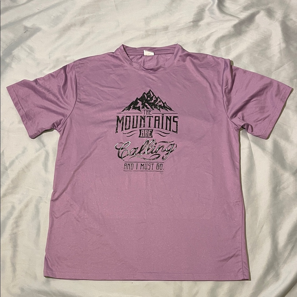 Unbranded Temu Purple Lavender Mountain Adventure Women's Tee Shirt Size Large